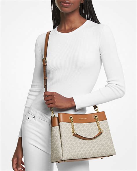 michael michael kors lori medium logo satchel|michael kors lori medium.